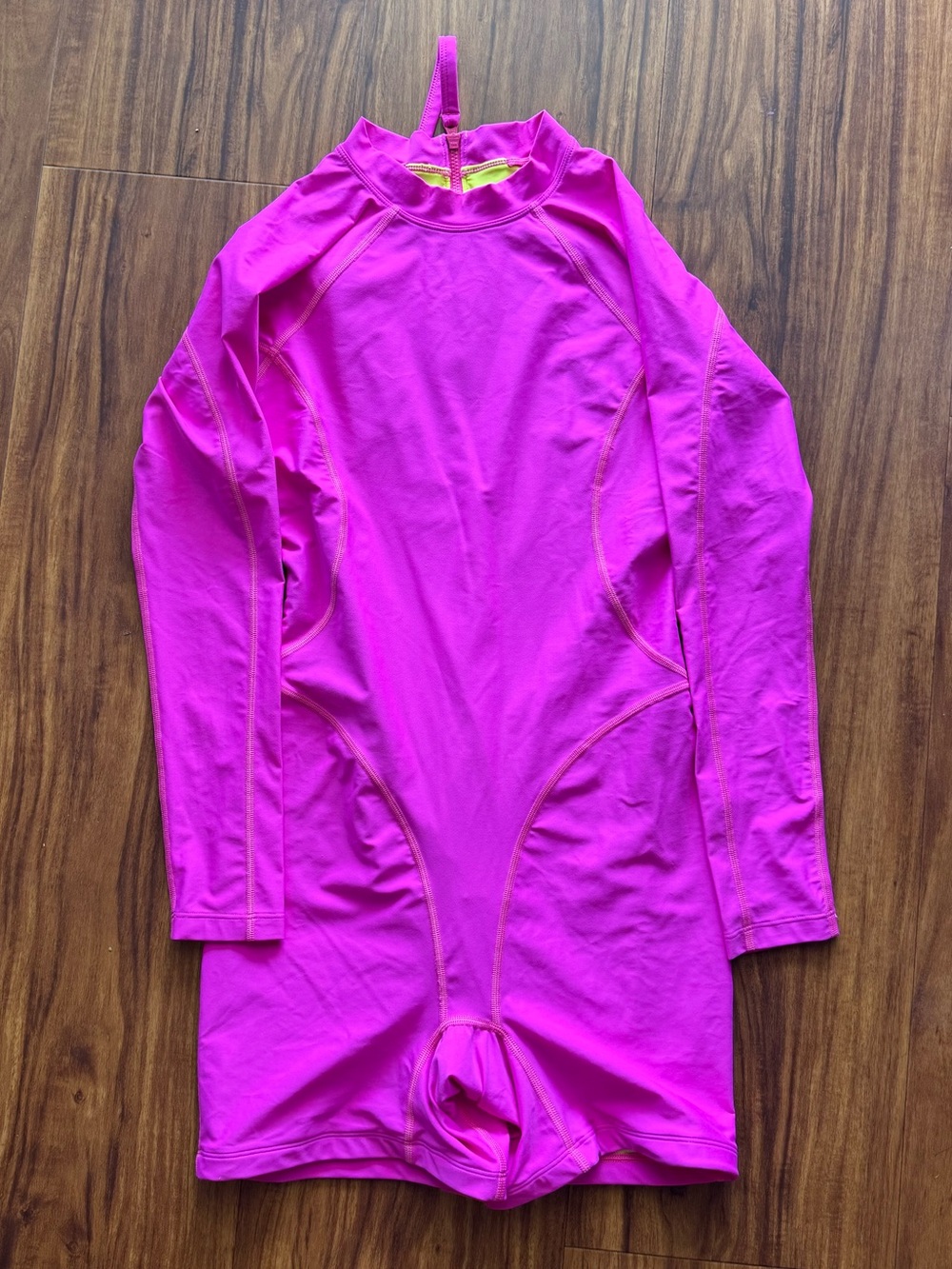 JOLYN x Curvy Surfer Girl "Zenobia" Zip-Up Paddle Suit Swimsuit-Neon Pink Medium
